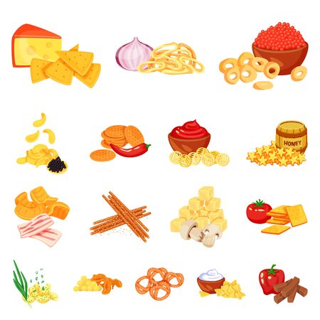 Isolated object of food and product icon. Collection of food and party vector icon for stock.のイラスト素材