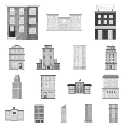 Isolated object of construction and city logo. Collection of construction and center vector icon for stock.のイラスト素材