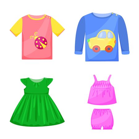 Vector illustration of baby and kid logo. Collection of baby and child stock vector illustration.のイラスト素材