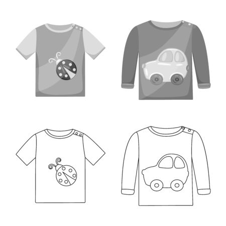 Vector design of fashion and garment sign. Collection of fashion and cotton stock vector illustration.のイラスト素材
