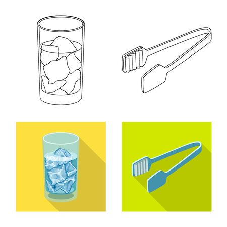 Vector design of texture and frozen symbol. Set of texture and transparent stock vector illustration.のイラスト素材