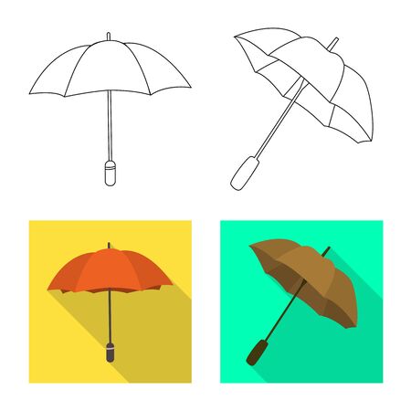Vector illustration of protection and closed sign. Collection of protection and rainy stock vector illustration.のイラスト素材