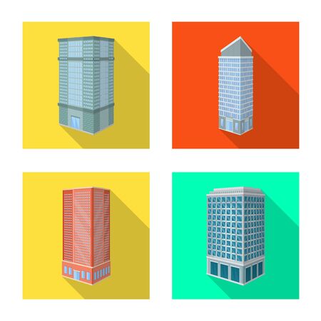 Isolated object of construction and building icon. Collection of construction and estate stock symbol for web.のイラスト素材
