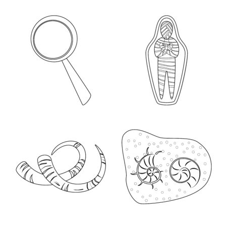 Vector design of story and research icon. Collection of story and discovery stock vector illustration.のイラスト素材