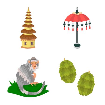 Vector illustration of bali and indonesia icon. Set of bali and caribbean stock vector illustration.のイラスト素材