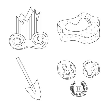 Vector illustration of story and research symbol. Set of story and discovery vector icon for stock.のイラスト素材