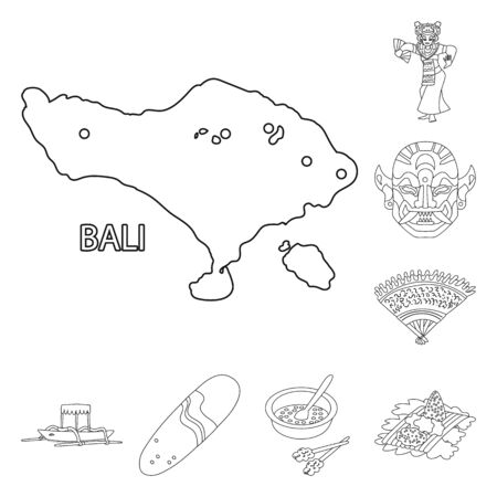Vector design of balinese and caribbean sign. Collection of balinese and geography stock symbol for web.のイラスト素材