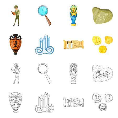 Vector illustration of story and items icon. Set of story and attributes stock vector illustration.のイラスト素材