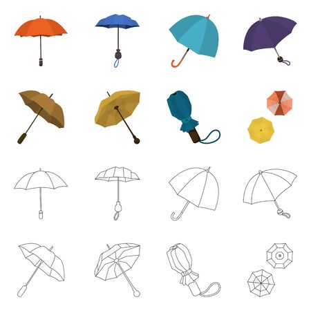 Isolated object of protection and closed icon. Set of protection and rainy stock symbol for web.のイラスト素材