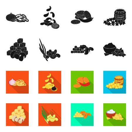 Vector design of taste and seasonin symbol. Set of taste and organic stock vector illustration.のイラスト素材