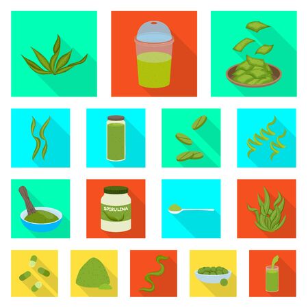 Vector illustration of protein and sea symbol. Collection of protein and natural vector icon for stock.のイラスト素材