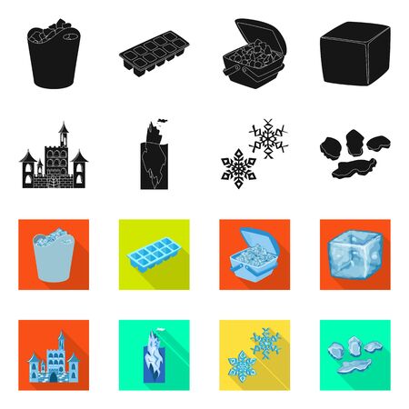 Vector illustration of texture and frozen sign. Set of texture and transparent stock symbol for web.のイラスト素材