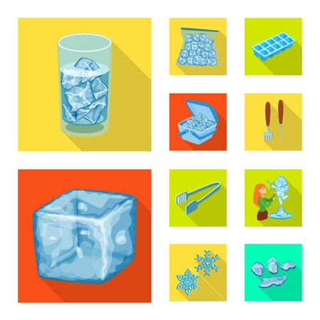 Isolated object of texture and frozen icon. Collection of texture and transparent vector icon for stock.のイラスト素材