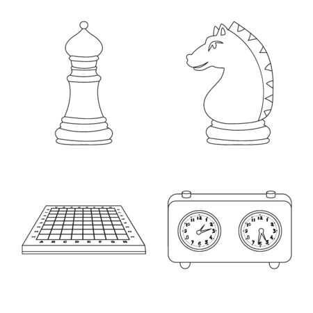 Isolated object of piece and strategy logo. Set of piece and play stock symbol for web.のイラスト素材