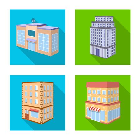 Vector design of construction and building logo. Set of construction and estate stock symbol for web.のイラスト素材