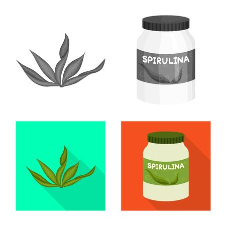 Vector design of protein and sea icon. Set of protein and natural stock symbol for web.のイラスト素材
