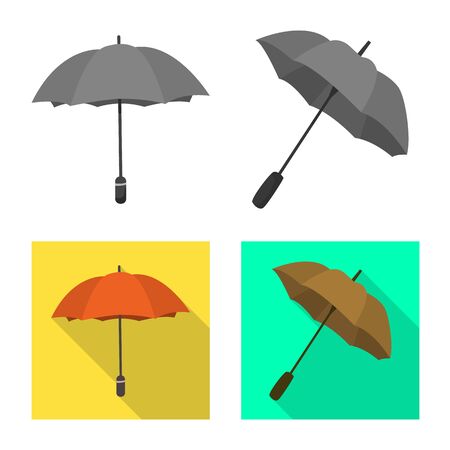 Isolated object of protection and closed sign. Collection of protection and rainy stock vector illustration.のイラスト素材