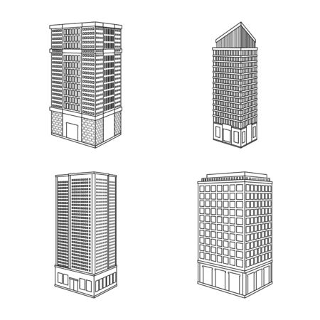 Isolated object of home and apartment icon. Collection of home and modern vector icon for stock.のイラスト素材