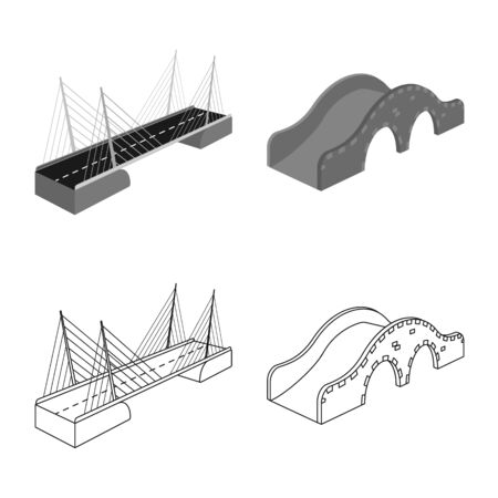 Vector illustration of connection and design sign. Collection of connection and side stock vector illustration.のイラスト素材