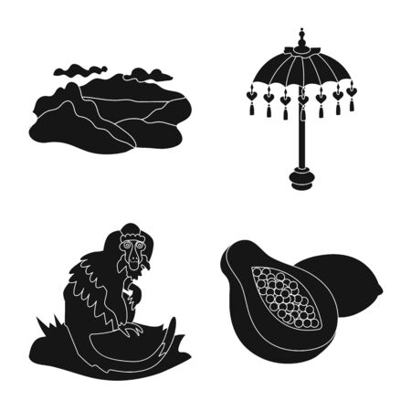 Vector design of and traditional sign. Set of and bali stock symbol for web.のイラスト素材