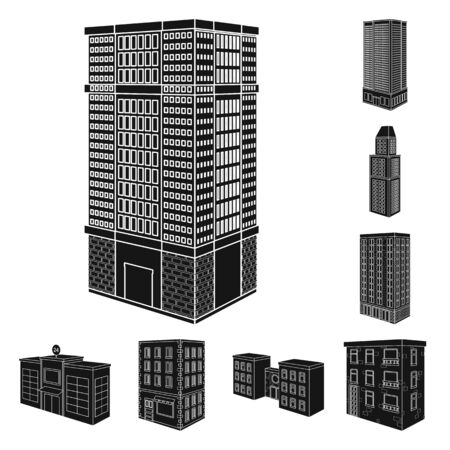 Isolated object of architecture and estate logo. Set of architecture and build vector icon for stock.のイラスト素材