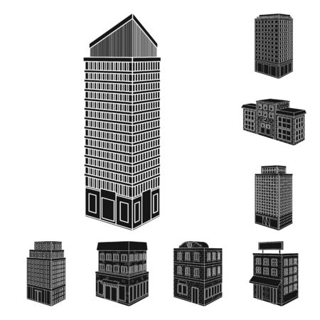 Vector design of architecture and estate sign. Collection of architecture and build vector icon for stock.のイラスト素材