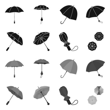 Vector design of protection and closed logo. Set of protection and rainy stock symbol for web.のイラスト素材
