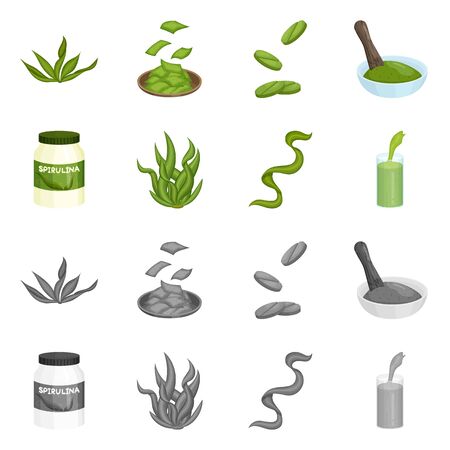 Vector design of protein and sea symbol. Collection of protein and natural vector icon for stock.のイラスト素材