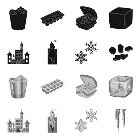Vector illustration of texture and frozen sign. Set of texture and transparent stock symbol for web.のイラスト素材
