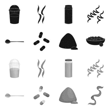 Vector illustration of protein and sea sign. Set of protein and natural vector icon for stock.のイラスト素材