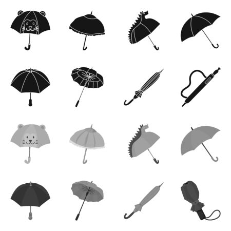 Isolated object of protection and closed symbol. Collection of protection and rainy stock symbol for web.のイラスト素材