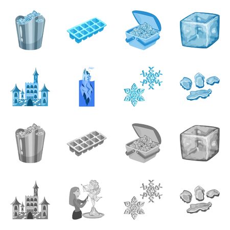 Vector design of texture and frozen logo. Collection of texture and transparent stock symbol for web.のイラスト素材