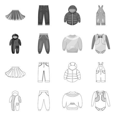 Vector illustration of fashion and garment icon. Set of fashion and cotton stock symbol for web.のイラスト素材