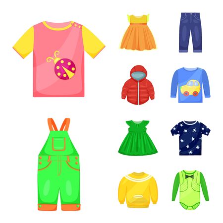 Isolated object of baby and kid icon. Set of baby and child vector icon for stock.のイラスト素材