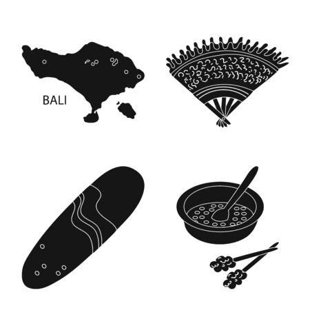 Isolated object of and traditional symbol. Set of and bali stock vector illustration.のイラスト素材
