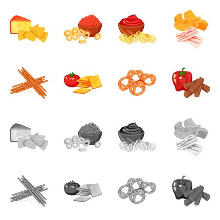 Isolated object of taste and seasonin icon. Collection of taste and organic stock vector illustration.のイラスト素材