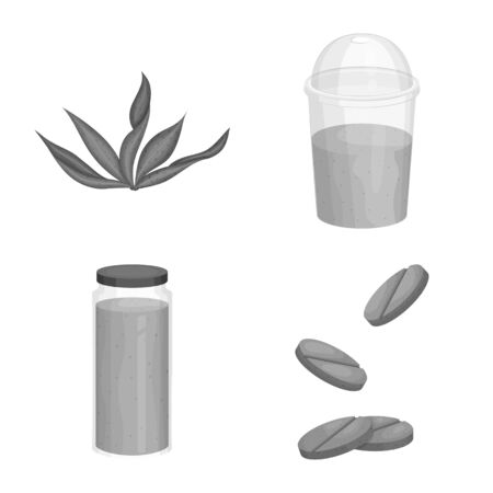 Isolated object of plant and weed sign. Collection of plant and sea stock symbol for web.のイラスト素材