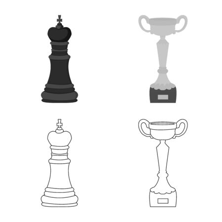 Isolated object of checkmate and thin icon. Collection of checkmate and target stock symbol for web.のイラスト素材