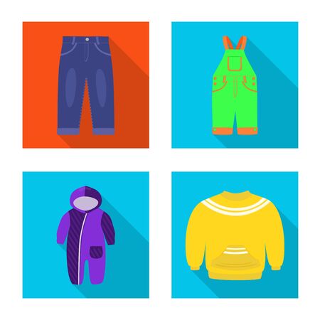 Vector illustration of fashion and garment  . Collection of fashion and cotton stock symbol for web.のイラスト素材