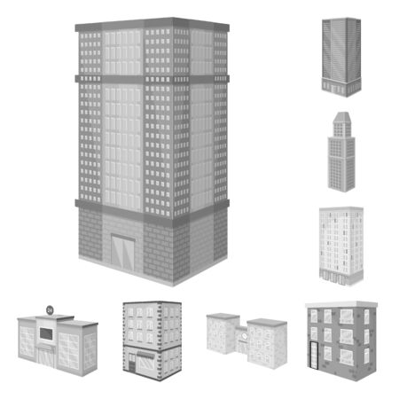 Vector design of realty and modern sign. Set of realty and building vector icon for stock.のイラスト素材