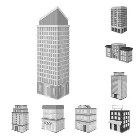 Isolated object of realty and modern  . Collection of realty and building vector icon for stock.のイラスト素材