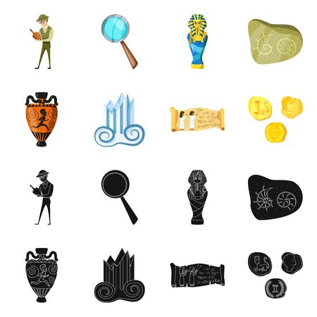 Vector illustration of story and items symbol. Set of story and attributes stock vector illustration.のイラスト素材