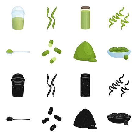 Vector design of protein and sea symbol. Collection of protein and natural stock symbol for web.のイラスト素材