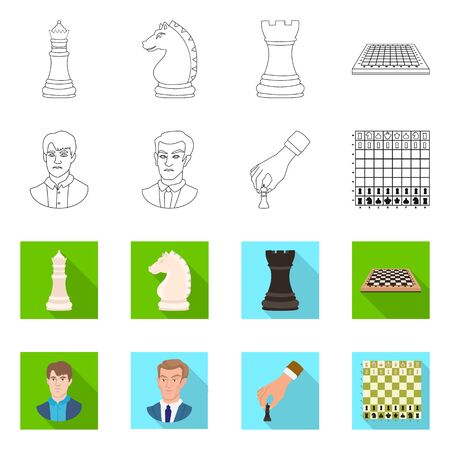 Vector illustration of checkmate and thin symbol. Set of checkmate and target stock symbol for web.のイラスト素材
