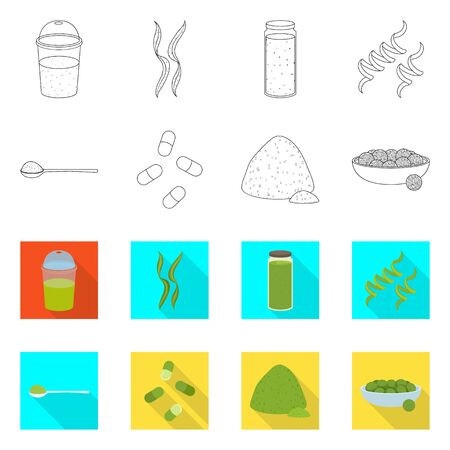 Vector design of protein and sea  . Collection of protein and natural stock symbol for web.のイラスト素材