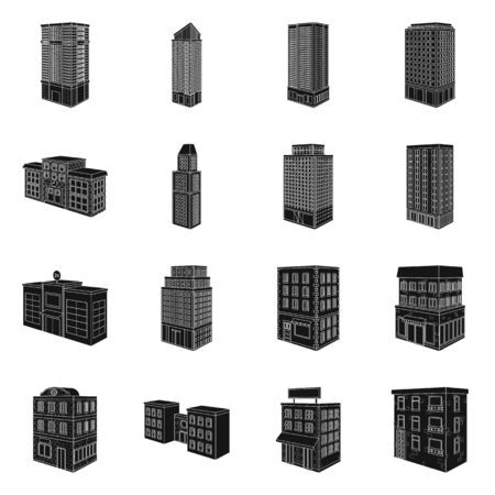 Vector design of architecture and estate icon. Collection of architecture and build vector icon for stock.のイラスト素材