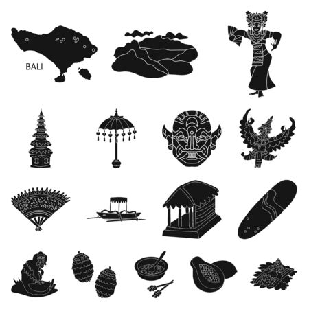 Isolated object of and traditional icon. Collection of and bali stock symbol for web.のイラスト素材