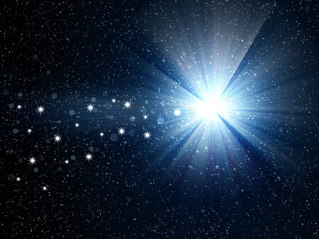 Christmas star on night sky