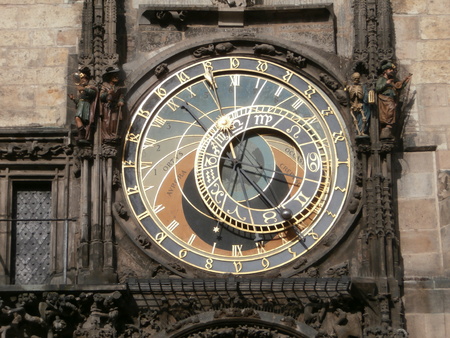 Prague, Czech Republic - Prague astronomical clock - dial  Old Town clock in Pragueのeditorial素材