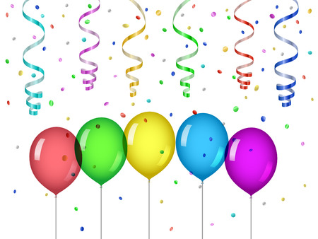 Confetti and party balloonsのイラスト素材